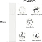A&S Mezuzot Modern Concrete Mezuzah Case with Scroll, Easy Peel and Stick Mezuza (White+ Engraved Shin, 6 Inches)