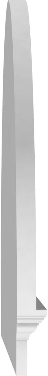 58"W x 35-3/4"H x 2-3/4"P Half Round Sunburst Architectural Grade PVC Combination Pediment