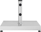 Stainless Steel Concrete Filled Umbrella Base, 61.7 lb Square Parasol Stand with Tightening Knob, Fits 1.3", 1.5", 1.9" Poles, 3 Adaptors Included