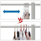 OIKA 40 Pack Stainless Steel Hangers with Grooves - Space Saving Closet Hangers, Heavy Duty Rustproof Metal Clothes Hangers for Tank Tops/Cardigans, Dorm & Outdoor Drying (Silver)