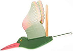 WitnyStore 18" Green Pink Toucanet Wooden Flying Bird Mobile Kinetic Hanging Sculpture for Adult Collectors Handcrafted Room Decoration Display Art Dynamic Overhead Ornament