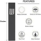 A&S Mezuzot Modern Concrete Mezuzah Case with Scroll, Easy Peel and Stick Mezuza (Black+ Silver Shin, 7 Inches)