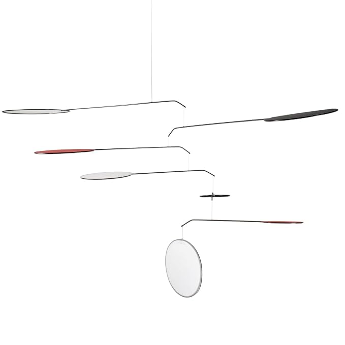 Red Black White Modernist Mobile, Horizontal Style, 22" x 42", Made in USA