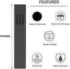 A&S Mezuzot Modern Concrete Mezuzah Case with Scroll, Easy Peel and Stick Mezuza (Black+ Engraved Shin, 6 Inches)