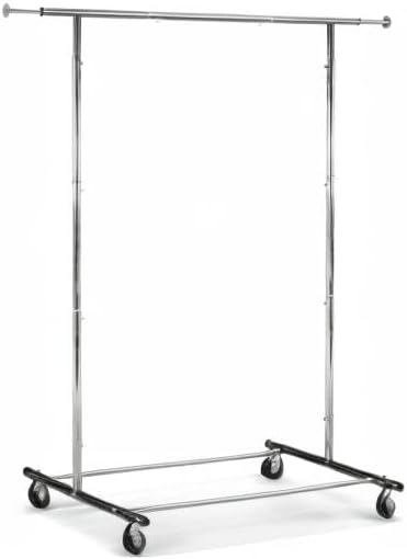 HOME IT Clothes Rack for Hanging Clothes - Heavy Duty Commercial Grade Chrome for Clothing, Garment Rack Adjustable, Collapsible, Expandable Clothing Rack, 200 LBS Capacity