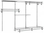 ClosetMaid ShelfTrack Wire Closet Organizer System, Adjustable from 4 to 6 Ft., with Shelves, Clothes Rods, Hardware, Durable Steel, Satin Chrome
