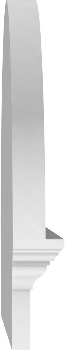 26"W x 19-3/4"H x 2-3/4"P Half Round 3 Spoke Architectural Grade PVC Combination Pediment