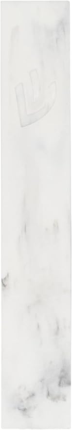 A&S Mezuzot Modern Concrete Mezuzah Case with Scroll, Easy Peel and Stick Mezuza (Marble, 6 Inches)