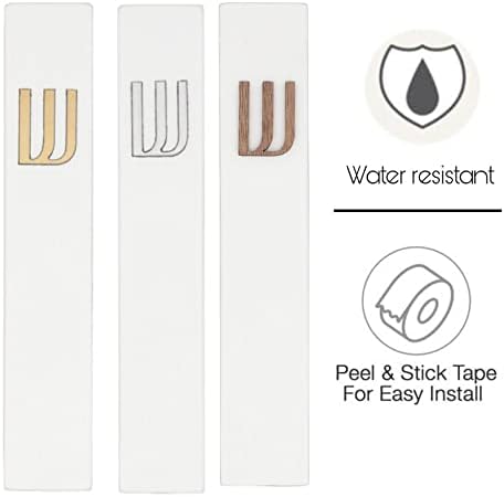 A&S Mezuzot Modern Concrete Mezuzah Case with Scroll, Easy Peel and Stick Mezuza (White+ Wood Shin, 7 Inches)