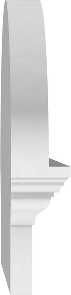 30" W x 14-3/8"H x 2-3/4"P Elliptical 3 Spoke Architectural Grade PVC Combination Pediment
