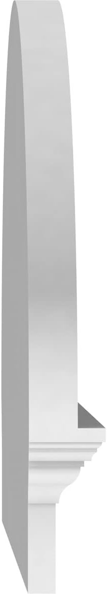 62" W x 22-3/8"H x 2-3/4"P Elliptical Smooth Architectural Grade PVC Combination Pediment