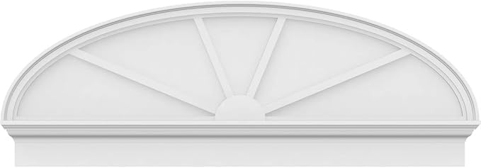 58" W x 21-3/8"H x 2-3/4"P Elliptical 4 Spoke Architectural Grade PVC Combination Pediment