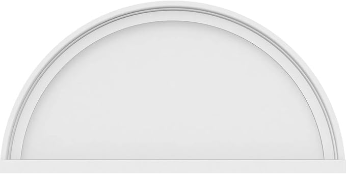 26"W x 13"H x 2"P Half Round Smooth Architectural Grade PVC Pediment