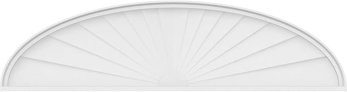 72" W x 19" H x 2" P Elliptical Sunburst Architectural Grade PVC Pediment