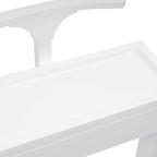 Suit Valet Stand for Men and Women, Wood Valet Stand with Drawer, Tray, Shoe Shelf and Suit Rack, Freestanding Clothes Rack Storage Organizer for Entryway Office Living Room, White