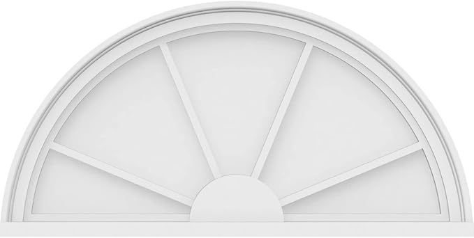 Ekena Millwork 32"W x 16"H x 2"P Half Round 4 Spoke Architectural Grade PVC Pediment