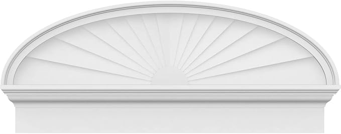 38" W x 16-3/8"H x 2-3/4"P Elliptical Sunburst Architectural Grade PVC Combination Pediment