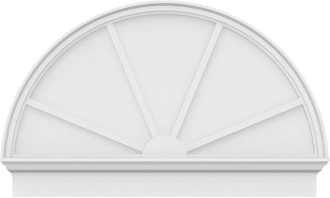 46"W x 29-3/4"H x 2-3/4"P Half Round 4 Spoke Architectural Grade PVC Combination Pediment