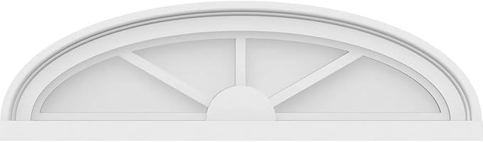24" W x 7" H x 2" P Elliptical 3 Spoke Architectural Grade PVC Pediment