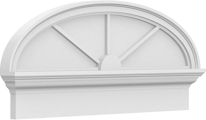 34" W x 15-3/8"H x 2-3/4"P Elliptical 3 Spoke Architectural Grade PVC Combination Pediment
