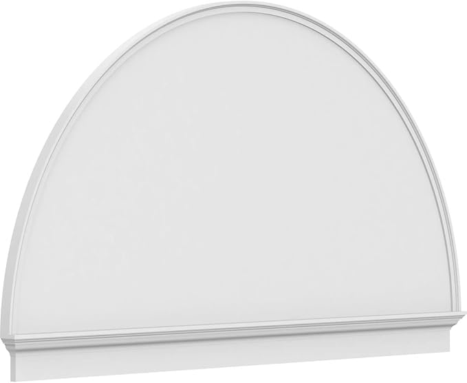 86"W x 49-3/4"H x 2-3/4"P Half Round Smooth Architectural Grade PVC Combination Pediment