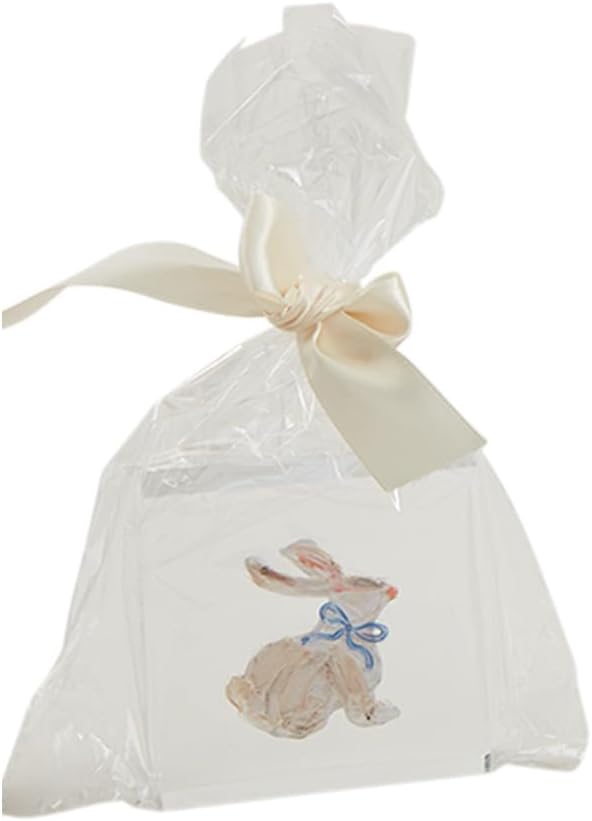 Mud Pie Bow Bunny Spring Acryl Block; 3" x 3"
