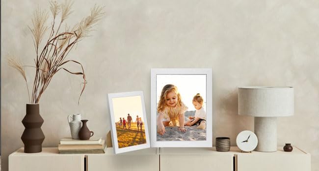 4x6 Picture Frame Set of 3,Modern Style Wood Composite Frame with Real Glass for 4x6 White Frames, Wall and Tabletop Display Photo Frame for Gallery Family Frame best gift