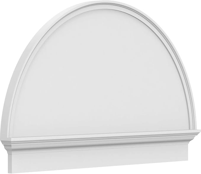 46"W x 29-3/4"H x 2-3/4"P Half Round Smooth Architectural Grade PVC Combination Pediment