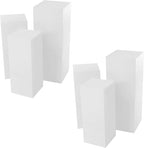 6Pcs Square Display Pedestal Stands Set for Party, Metal Display Stand Plinth Pillars, Cake Stands Pillars for Wedding Birthday Art Decor Risers, 11.8*31.5" (L), 11.02*25.6" (M), 10.24*23.6" (S)
