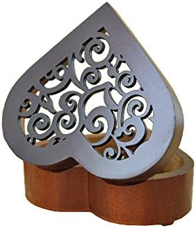 WESTONETEK Heart Shaped Vintage Wood Carved Mechanism Musical Box Wind Up Music Box Gift for Christmas/Birthday/Valentine's Day, Melody You are My Sunshine