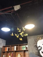 Creative Gold DIY Flying Bird Decorative Hanging Ornaments for Ceiling Light Wedding Kindergarten Shopping Mall Home Window Decoration (10, Gold)
