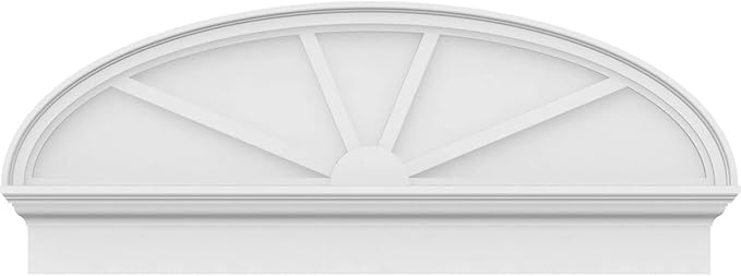 46" W x 18-3/8"H x 2-3/4"P Elliptical 4 Spoke Architectural Grade PVC Combination Pediment