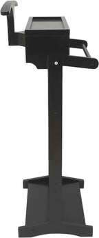 TFCFL Wooden Suit Rack with Drawer & Trouser Holder, Multi-functional Coat Stand for Hats/Scarves/Belts, Space-Saving Standing Suit Valet Stand for Home/Office, 22lbs Load Capacity (Black)