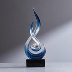 Modern Abstract Art Table Decoration,Resin Flame Statue Modern Centerpiece Ornaments for Living Room Great Gift Idea Home Decor,Collectibles (Bule)