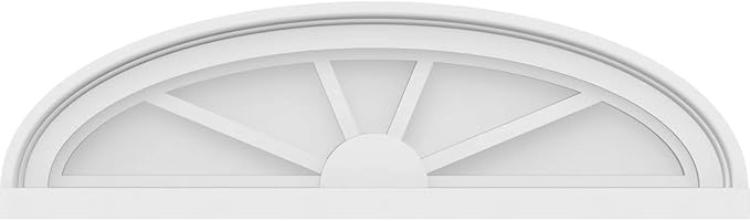 Ekena Millwork 24"W x 7"H x 2"P Elliptical 4 Spoke Architectural Grade PVC Pediment