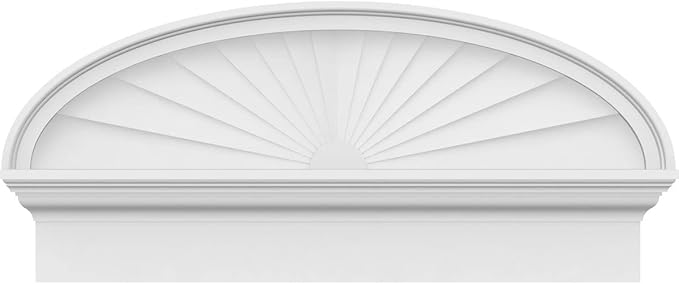 32" W x 14-7/8"H x 2-3/4"P Elliptical Sunburst Architectural Grade PVC Combination Pediment