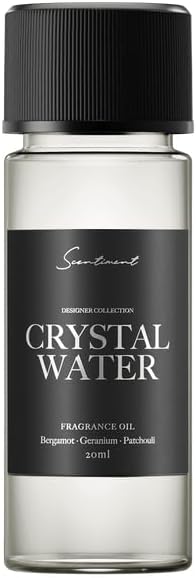 Scentiment Diffuser Oil - Crystal Water Designer Collection | Aromatherapy Home Fragrance | Luxurious Scent with Notes of Bergamot, Geranium, Patchouli (20 mL)
