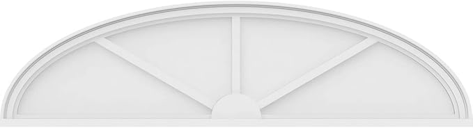 58" W x 15-1/2"H x 2" P Elliptical 3 Spoke Architectural Grade PVC Pediment