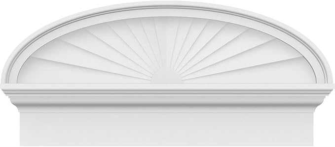 28" W x 13-7/8"H x 2-3/4"P Elliptical Sunburst Architectural Grade PVC Combination Pediment