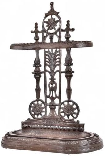 Sungmor Royal Style Cast Iron Umbrella Stand w/Detachable Drip Tray, Heavy Duty Rustic Umbrella Holder for Entryway,Front Door,Hallway,Outside Porch, Decorative Freestanding Umbrella Rack Organizer