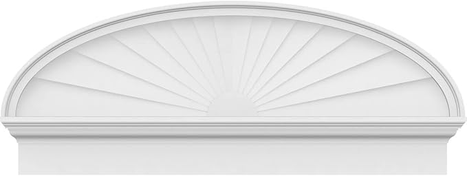 44" W x 17-7/8"H x 2-3/4"P Elliptical Sunburst Architectural Grade PVC Combination Pediment