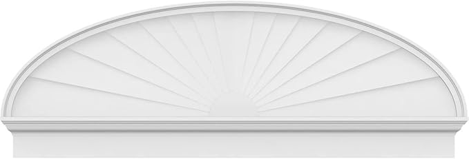 64" W x 22-7/8"H x 2-3/4"P Elliptical Sunburst Architectural Grade PVC Combination Pediment