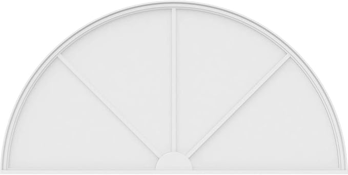 86"W x 43"H x 2"P Half Round 3 Spoke Architectural Grade PVC Pediment