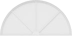 86"W x 43"H x 2"P Half Round 3 Spoke Architectural Grade PVC Pediment