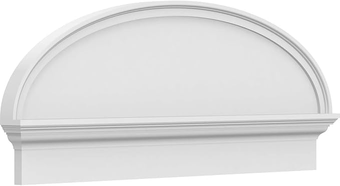 42" W x 17-3/8"H x 2-3/4"P Elliptical Smooth Architectural Grade PVC Combination Pediment