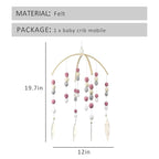 WAYUTO Neutral Handmade Felt Ball Ceiling Mobile - Deep-Pink Leaf Design