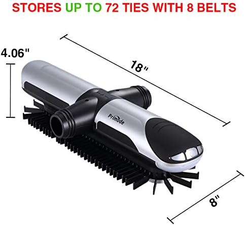 Primode Motorized Tie Rack Closet Organizer with LED Lights Includes J Hooks for Wired Shelving Stores Up to 72 Ties & 8 Belts Operates with Batteries