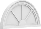 24"W x 12"H x 2"P Half Round 3 Spoke Architectural Grade PVC Pediment