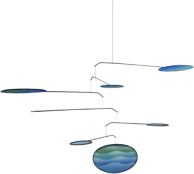 Ocean Blue Lumen Modern Indoor Mobile, Horizontal Style, 22" x 42", American Made
