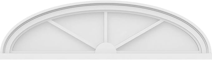 34" W x 9-1/2"H x 2" P Elliptical 3 Spoke Architectural Grade PVC Pediment